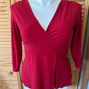 Elegant Red V-Neck Women's Top